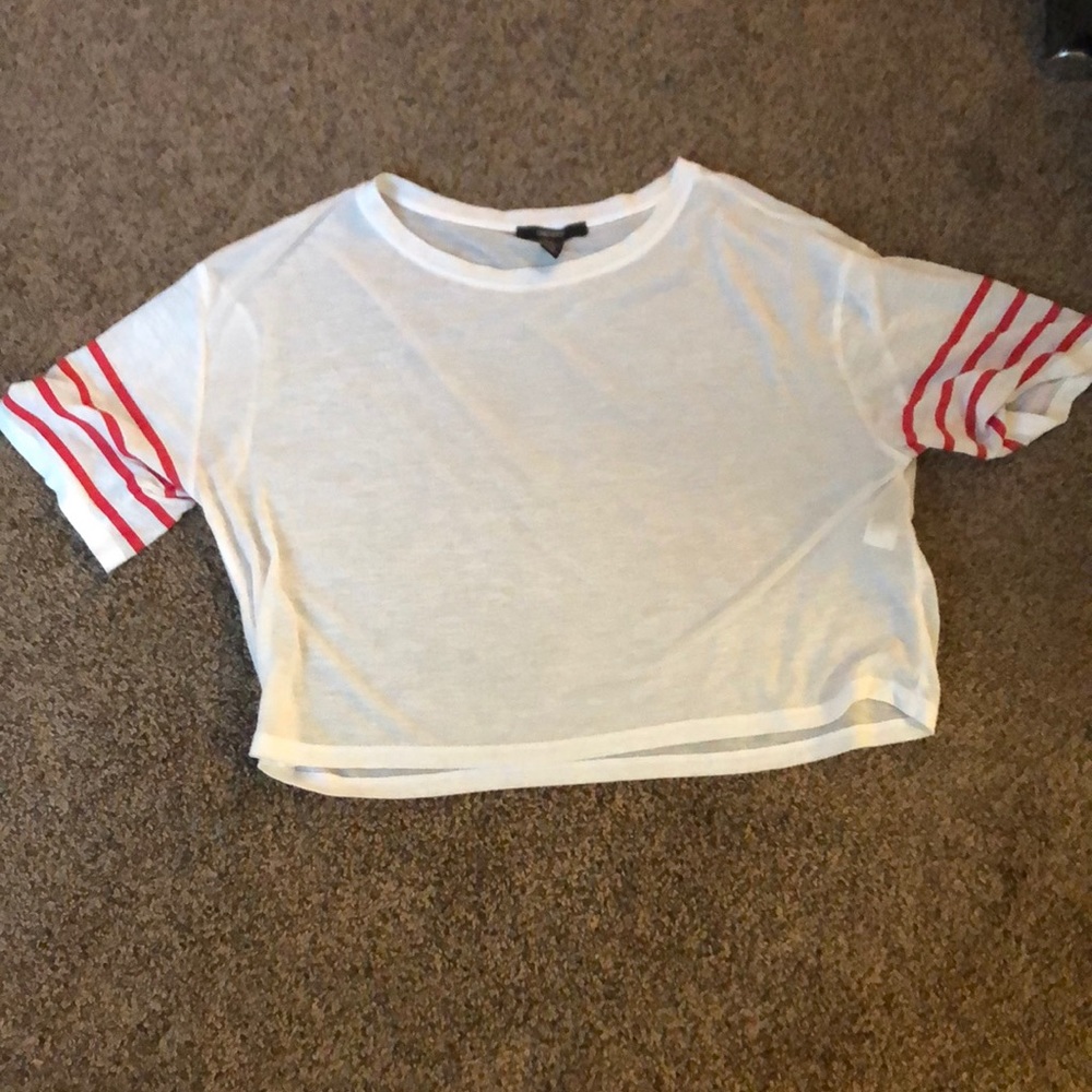 White meshy material crop top